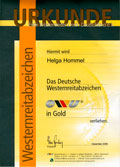 EWU Goldenes Reitabzeichen, Helga Hommel
